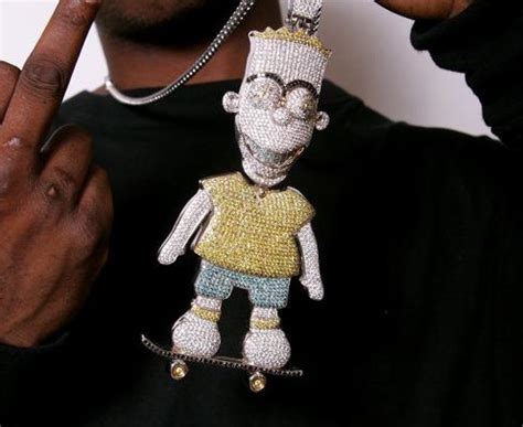 gucci mane bart simpson chain replica|Gucci Mane necklace.